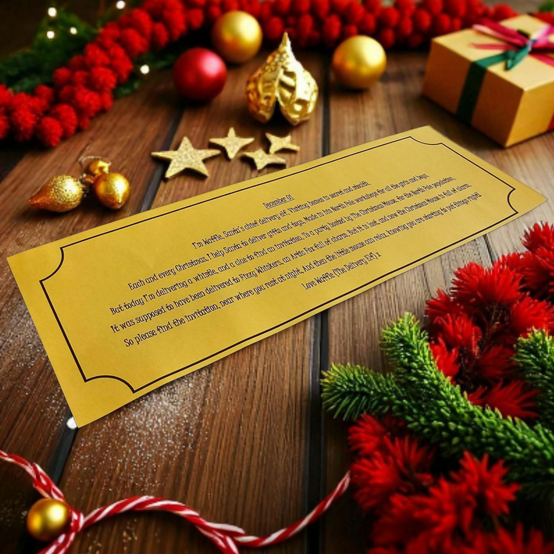 A sample clue scroll from The Christms Mouse - A Festive Party